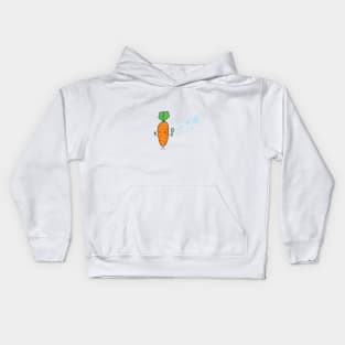 funny vegetables cute carrot blowing bubble soap Kids Hoodie